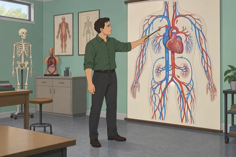 Veins and Arteries lesson shows blood-flow routes.