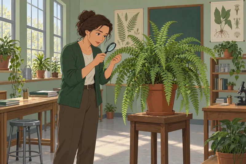 Verbal Associative Method examines a fern.