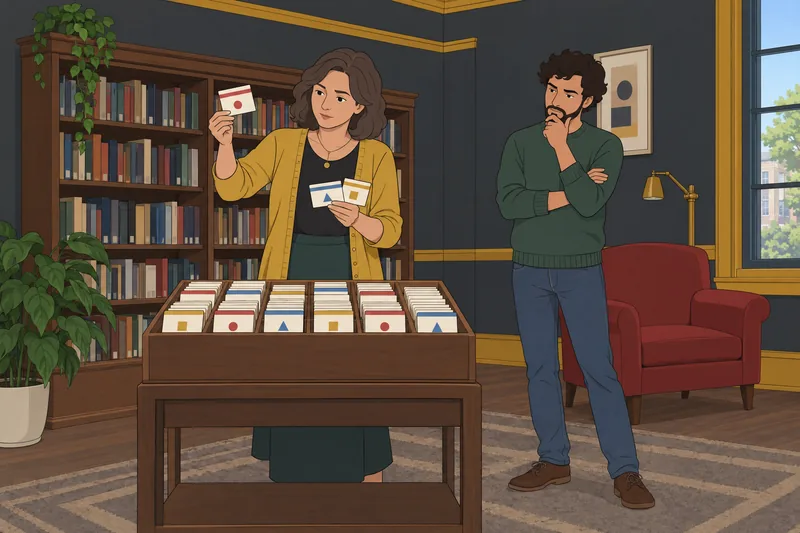 Una escena de razonamiento verbal muestra tarjetas.