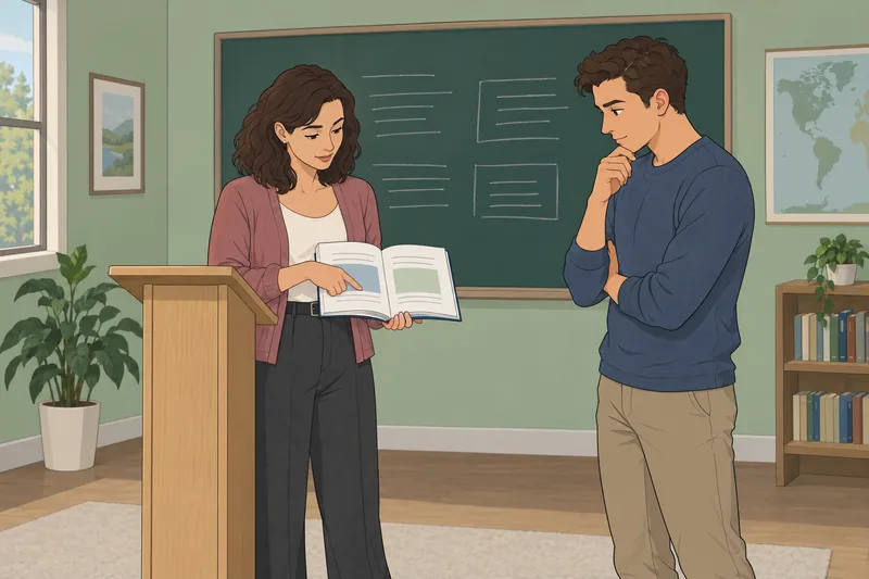 Una escena de razonamiento verbal ocurre en aula.