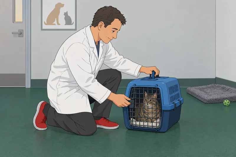 Vet Assistant Quiz shows a carrier safety check.