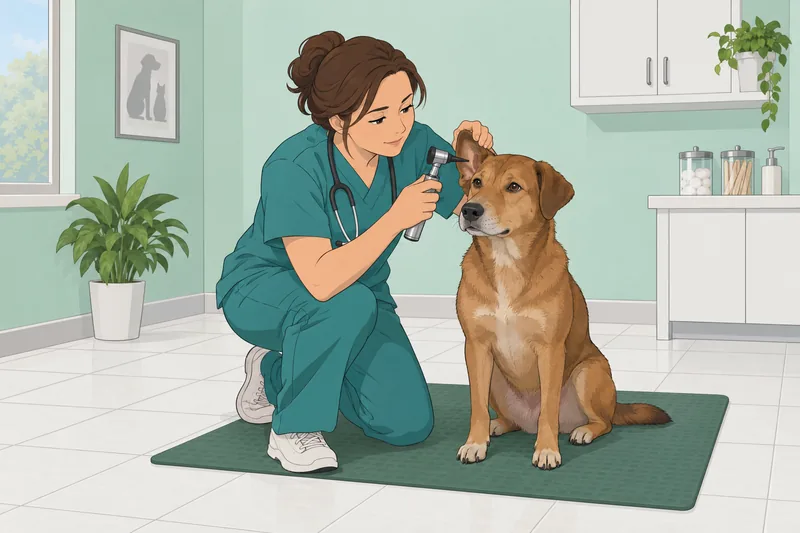 Vet Quiz shows a calm dog check.