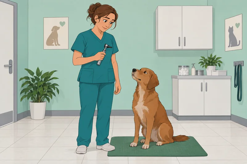 cuestionario de veterinaria muestra una revisión tranquila.