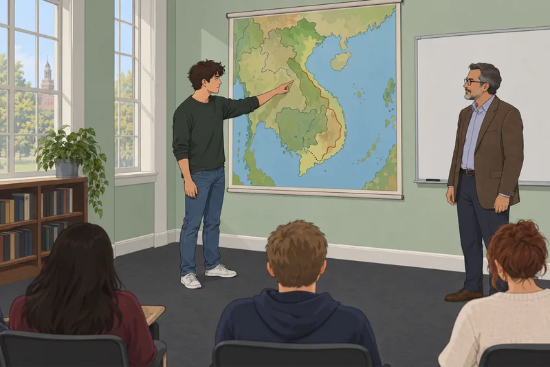Vietnam War Quiz shows a history lesson.