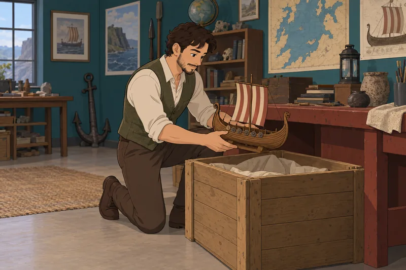 Vikings Quiz shows an instructor positioning a ship.