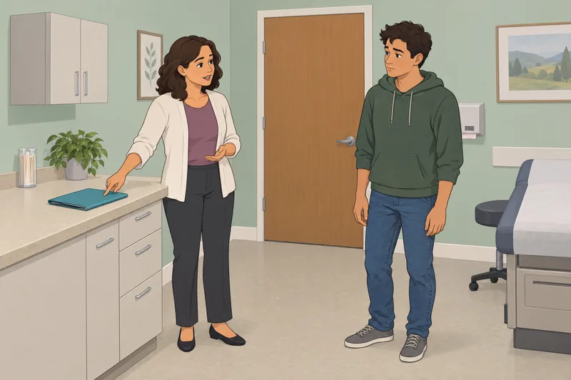 Un cuestionario sobre la salud en clínica.