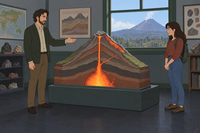 Volcano Quiz shows a classroom volcano lesson.