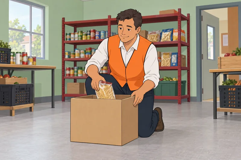 Volunteer Quiz: donations reach a pantry.