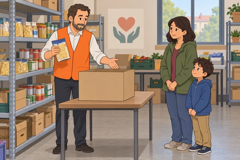 cuestionario de personalidad: voluntario organiza alimentos.