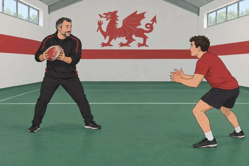 The Wales Quiz comes alive in rugby practice.
