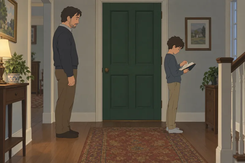 cuestionario ¿Sufrí negligencia? Niño espera ante la puerta.