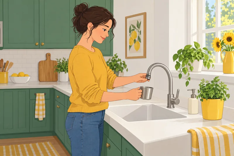 Water Conservation Quiz highlights a low-flow faucet.