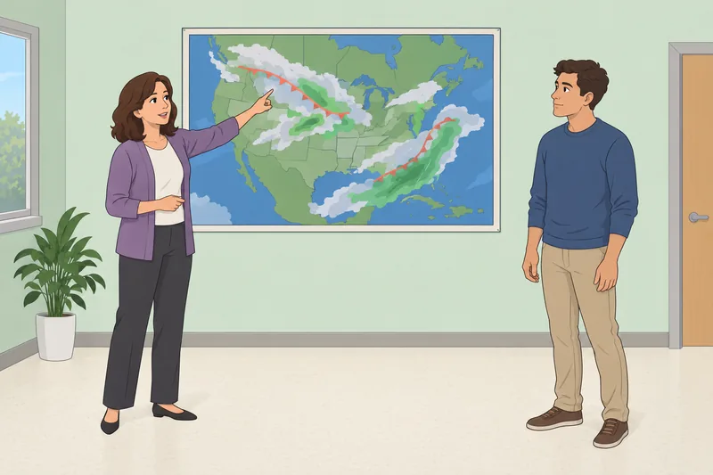 Weather and Climate: A student studies weather.