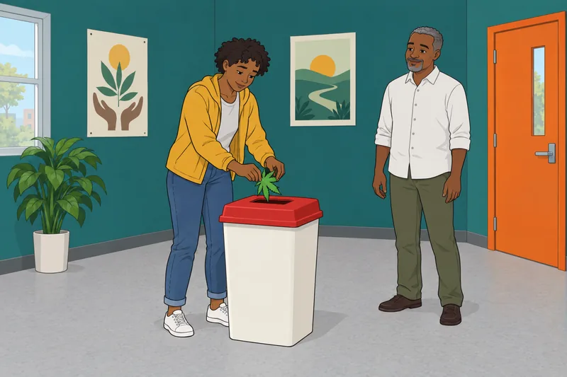 Weed Addiction Quiz shows a safer-choice exercise.