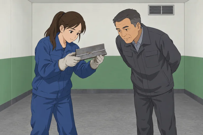 El cuestionario sobre soldadura muestra una unión inspeccionada.
