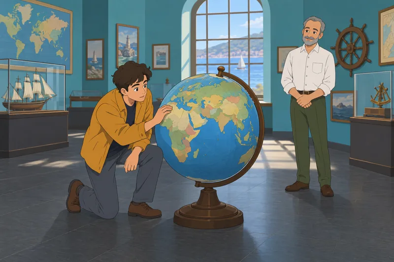 West Asia Map guides a globe exercise.