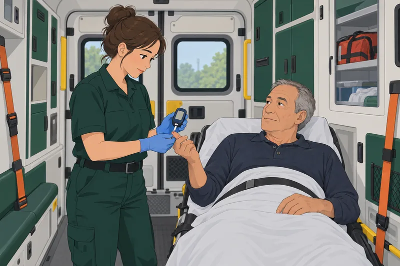 West Coast EMT learner checks glucose.