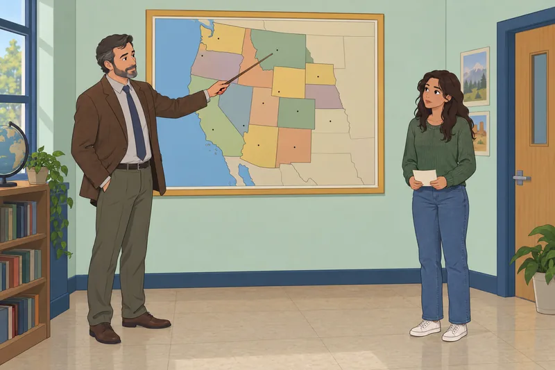 cuestionario sobre los: estudiante observa un mapa regional.