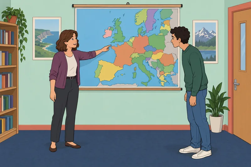 Western Europe Map appears in the classroom.