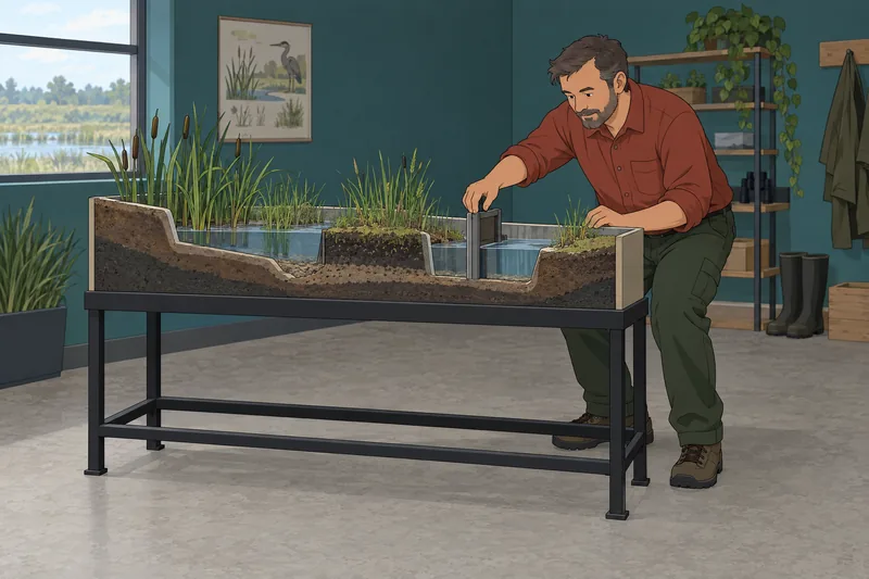 El cuestionario sobre humedales muestra agua entre juncos.