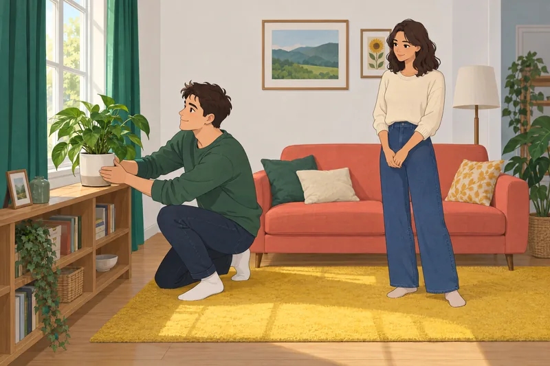 What Are We: partners tend a houseplant.