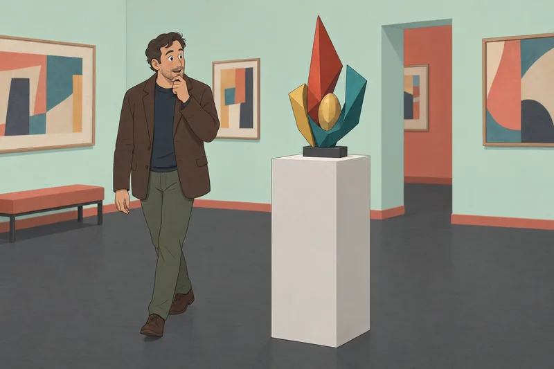¿Qué artista soy? Un visitante observa una escultura.