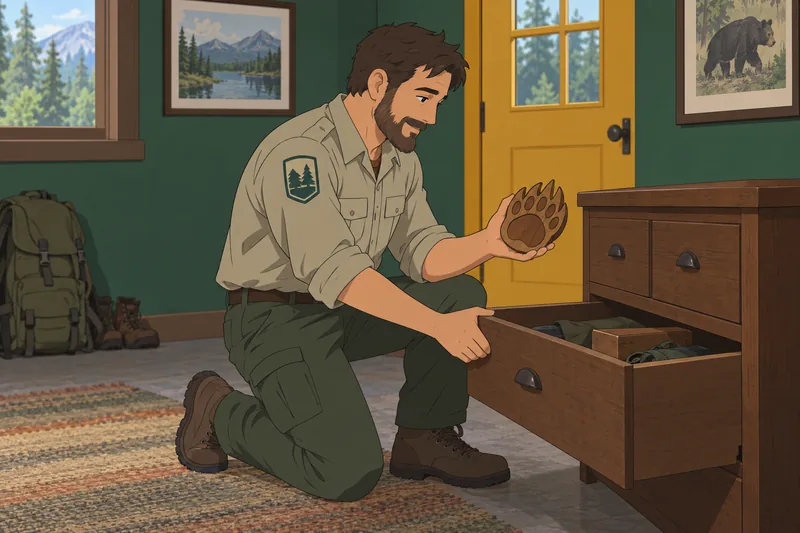 What Bear Am: ranger lifts paw token.