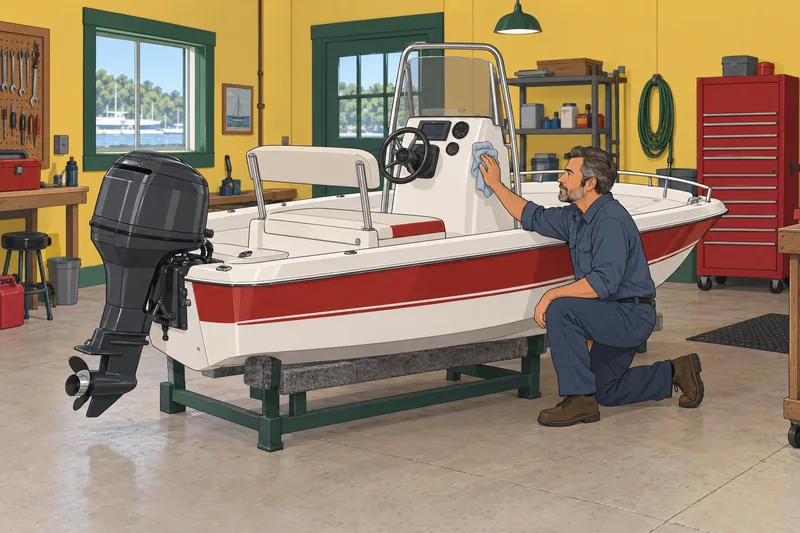 What Boat Is — a mechanic checks a motorboat.
