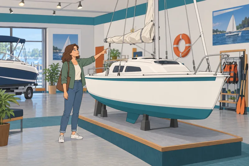 What Boat Is — a buyer studies a sailboat.