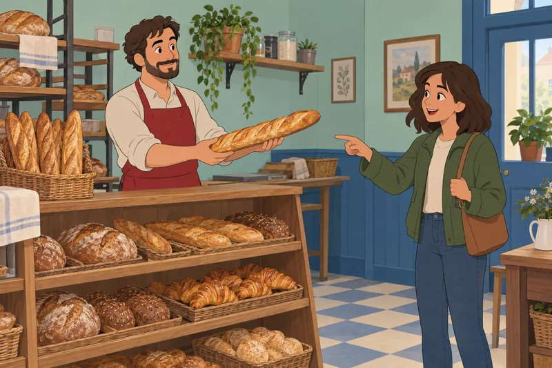 What Bread Am shows a baguette choice.