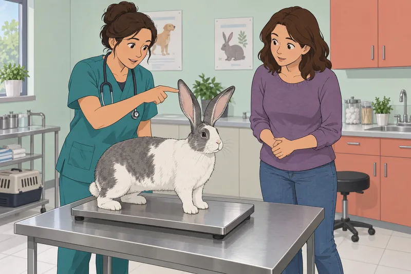 What Breed Is a long-eared rabbit in clinic.
