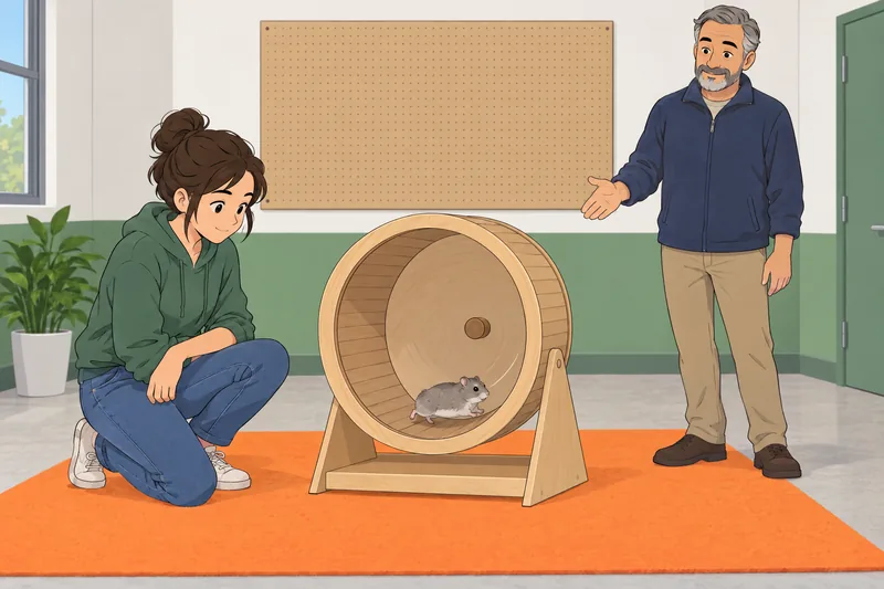 What Breed of hamster watches an activity wheel.