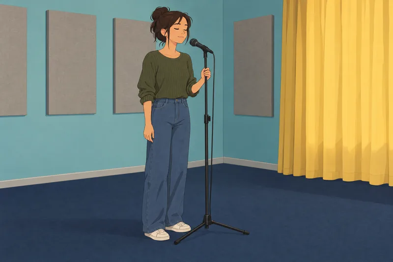 Quiz ¿Qué canción: cantante practica en sala musical.