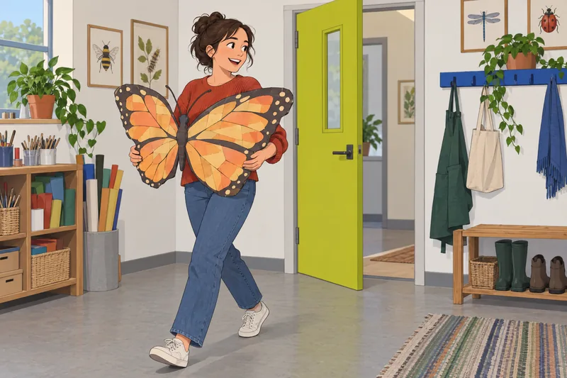 What Bug Am carries a paper butterfly.
