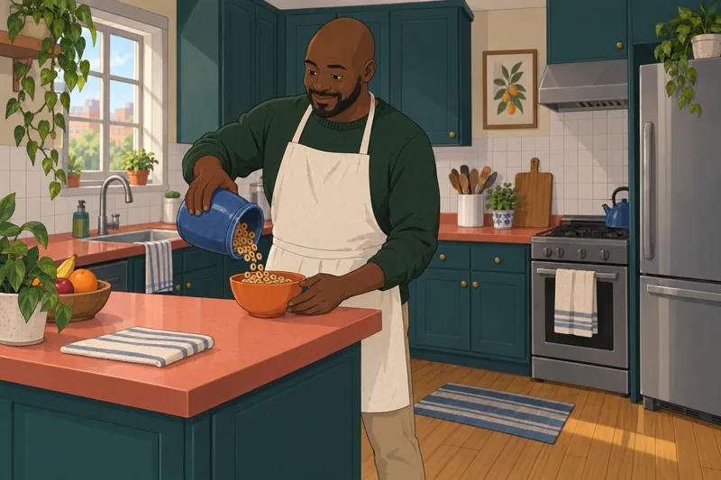 What Cereal Am bowl fills a bright kitchen.