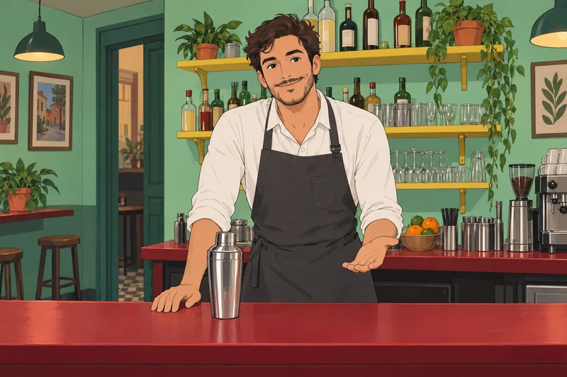 Quiz ¿Qué cóctel: Bartender agita una coctelera.