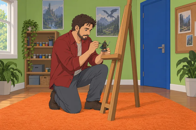 What DnD Race: a player paints a miniature.