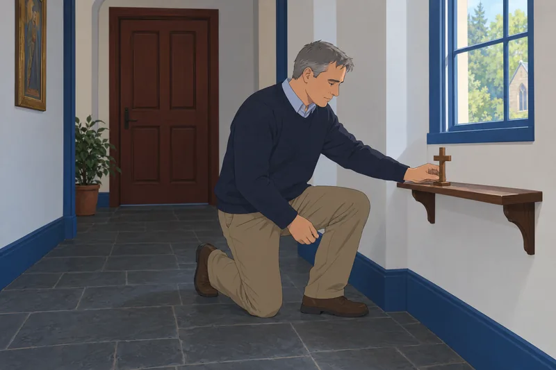 What Does God guide? A man kneels.