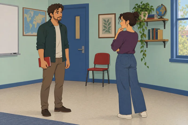 What Does He notice? Her thoughtful pause.