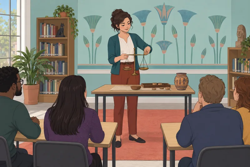 What Egyptian Goddess weighs fairness in class.