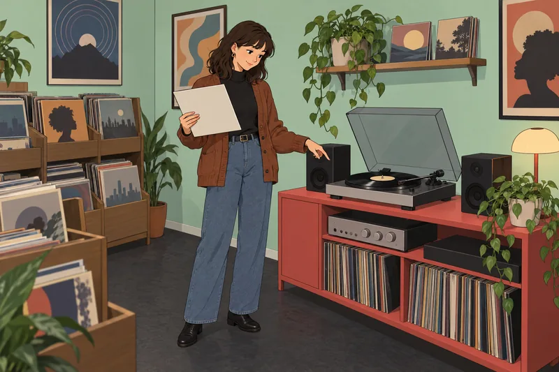 Quiz ¿A qué? Un disco de vinilo gira.