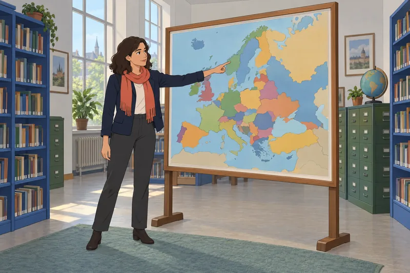 What European Country: a traveler studies Europe.