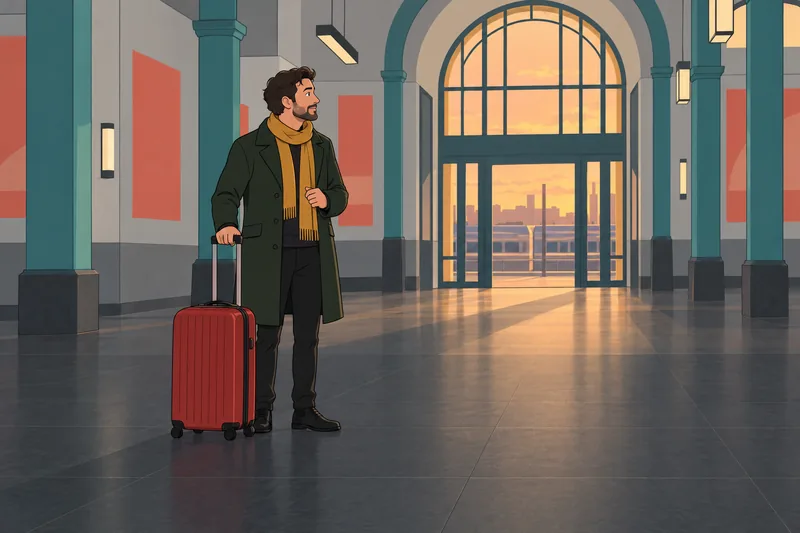 «cuestionario ¿A qué»: un viajero revisa conexiones.