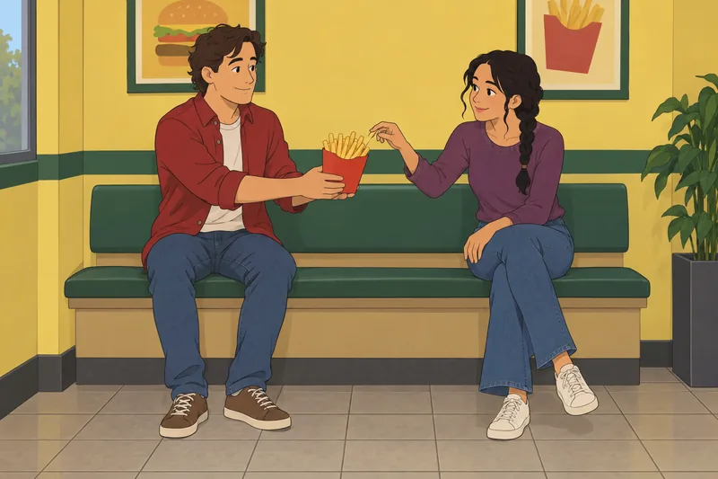What Fast Food: Friends share a colorful meal.
