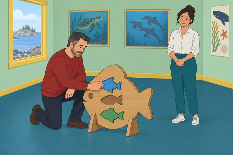 What Fish Am: adults sort a fish token.