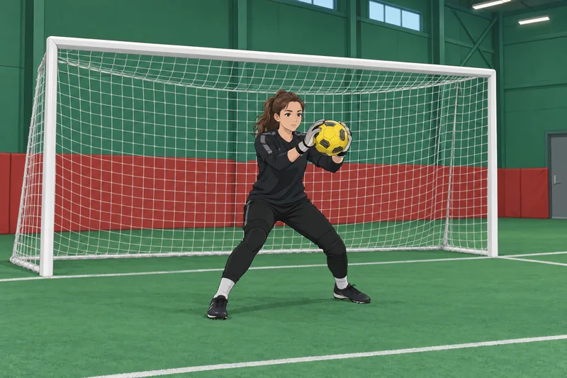 What Football Position appears in a goalkeeper drill.