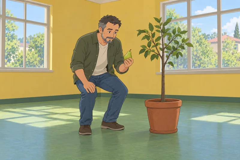 ¿Qué fruta soy? Una pera destaca.
