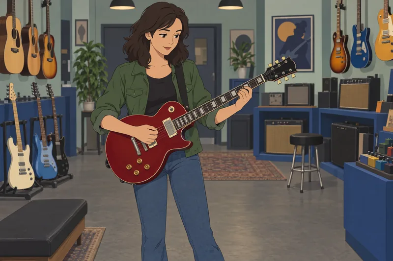 What Guitar Am captures a focused shop moment.
