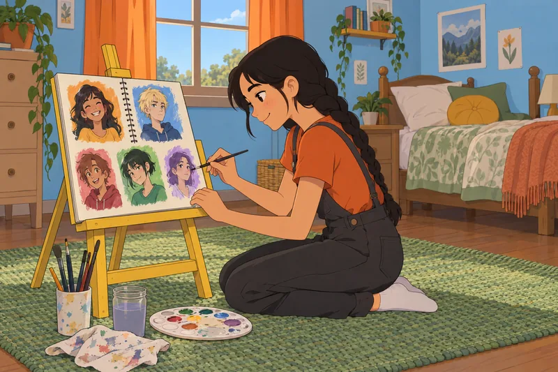 What Heartstopper Character: An artist paints portraits.