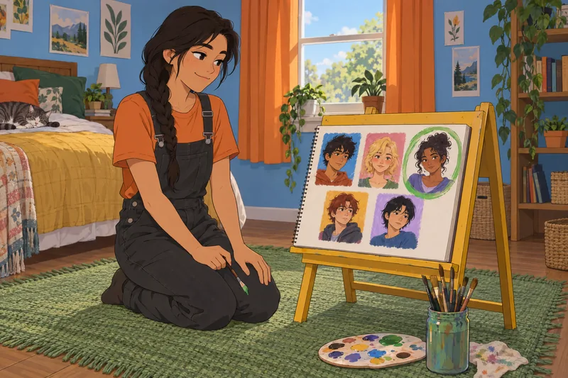 ¿Qué personaje de Heartstopper? Una artista pinta retratos.